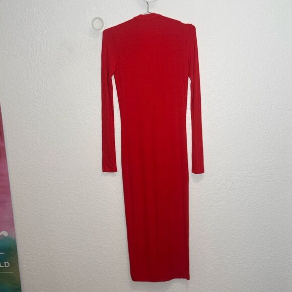 New Enza Costa Blood Orange Silk/Viscose Ribbed Cardigan MidiDress Small Revolve - Picture 7 of 13